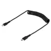 StarTech.com 1m (3 pėd.) USB-C į Lightning laidas, MFi sertifikuotas, spiralinis iPhone įkroviklio laidas, juodas, patvarus TPE apvalkalas aramidiniu pluoštu, itin tvirtas spiralinis Lightning laidas