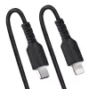 StarTech.com 1m (3 pėd.) USB-C į Lightning laidas, MFi sertifikuotas, spiralinis iPhone įkroviklio laidas, juodas, patvarus TPE apvalkalas aramidiniu pluoštu, itin tvirtas spiralinis Lightning laidas