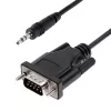 StarTech.com 3 pėdų (1 m) DB9 į 3,5 mm nuoseklųjį kabelį, skirtą nuosekliųjų įrenginių konfigūravimui, RS232 DB9 kištukinis į 3,5 mm kabelis, naudojamas projektorių, skaitmeninių iškabų, televizorių kalibravimui per garso lizdą