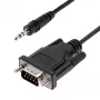 StarTech.com 3 pėdų (1 m) DB9 į 3,5 mm nuoseklųjį kabelį, skirtą nuosekliųjų įrenginių konfigūravimui, RS232 DB9 kištukinis į 3,5 mm kabelis, naudojamas projektorių, skaitmeninių iškabų, televizorių kalibravimui per garso lizdą