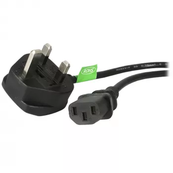 StarTech.com 3 pėdų (1 m) JK kompiuterio maitinimo laidas, BS 1363 į C13, 18AWG, 10A 250V, pakaitinis kintamosios srovės maitinimo laidas, virdulio laidas / JK maitinimo laidas, kompiuterio maitinimo šaltinio laidas, televizoriaus maitinimo laidas