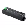 StarTech.com 10 prievadų pramoninis USB 2.0 šakotuvas, tvirtas USB šakotuvas su ESD 4 lygio apsauga, DIN/sienos/stalo montavimo USB-A šakotuvas, USB prievadų išplėtėjas su fiksuojamais prievadais, daugia prievadų USB šakotuvas