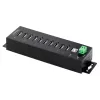 StarTech.com 10 prievadų pramoninis USB 2.0 šakotuvas, tvirtas USB šakotuvas su ESD 4 lygio apsauga, DIN/sienos/stalo montavimo USB-A šakotuvas, USB prievadų išplėtėjas su fiksuojamais prievadais, daugia prievadų USB šakotuvas