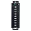StarTech.com 10 prievadų pramoninis USB 2.0 šakotuvas, tvirtas USB šakotuvas su ESD 4 lygio apsauga, DIN/sienos/stalo montavimo USB-A šakotuvas, USB prievadų išplėtėjas su fiksuojamais prievadais, daugia prievadų USB šakotuvas