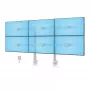 “StarTech.com” šešių monitorių stalinis laikiklis su skersiniu, iki 32 colių kompiuterių ekranams, maks. po 17,6 svaro (8 kg), dviejų stulpelių, C formos spaustuvas / kiauryminis tvirtinimas, reguliuojamas aukštis