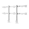 “StarTech.com” šešių monitorių stalinis laikiklis su skersiniu, iki 32 colių kompiuterių ekranams, maks. po 17,6 svaro (8 kg), dviejų stulpelių, C formos spaustuvas / kiauryminis tvirtinimas, reguliuojamas aukštis