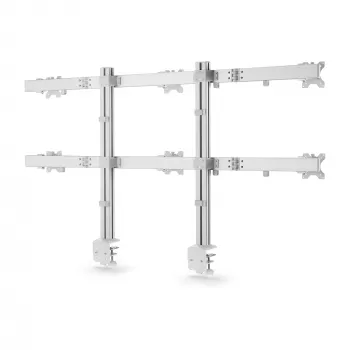 “StarTech.com” šešių monitorių stalinis laikiklis su skersiniu, iki 32 colių kompiuterių ekranams, maks. po 17,6 svaro (8 kg), dviejų stulpelių, C formos spaustuvas / kiauryminis tvirtinimas, reguliuojamas aukštis
