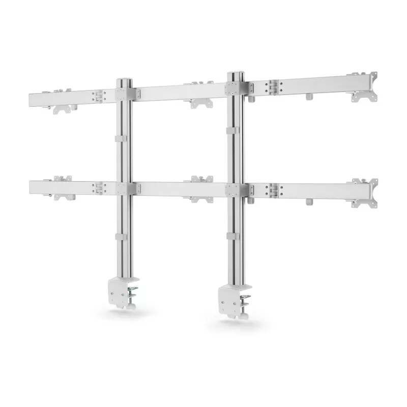 “StarTech.com” šešių monitorių stalinis laikiklis su skersiniu, iki 32 colių kompiuterių ekranams, maks. po 17,6 svaro (8 kg), dviejų stulpelių, C formos spaustuvas / kiauryminis tvirtinimas, reguliuojamas aukštis