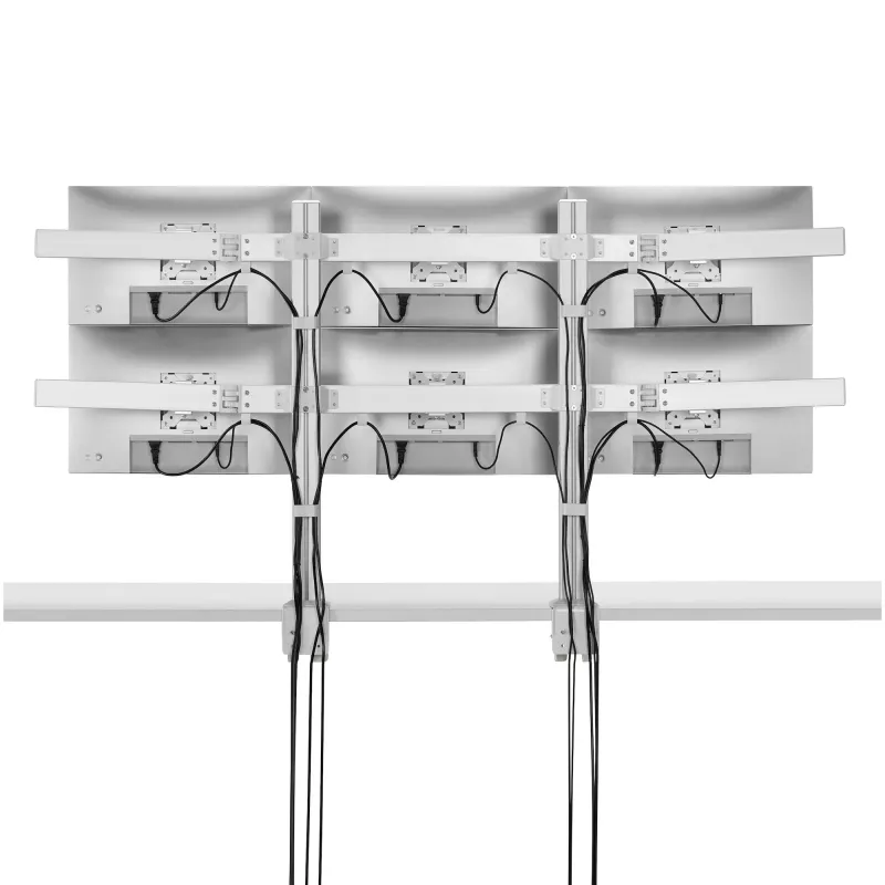 “StarTech.com” šešių monitorių stalinis laikiklis su skersiniu, iki 32 colių kompiuterių ekranams, maks. po 17,6 svaro (8 kg), dviejų stulpelių, C formos spaustuvas / kiauryminis tvirtinimas, reguliuojamas aukštis