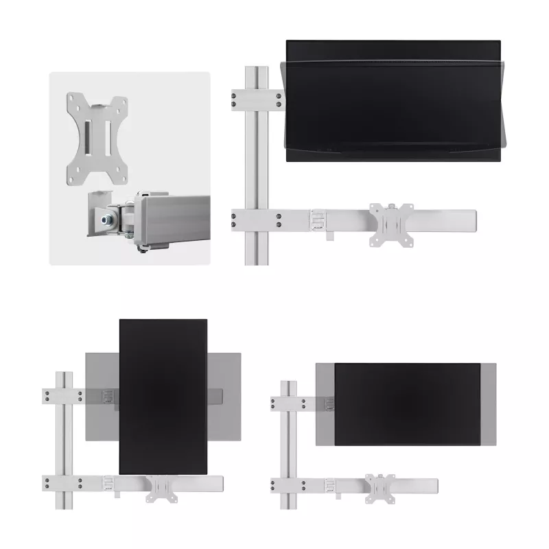 “StarTech.com” šešių monitorių stalinis laikiklis su skersiniu, iki 32 colių kompiuterių ekranams, maks. po 17,6 svaro (8 kg), dviejų stulpelių, C formos spaustuvas / kiauryminis tvirtinimas, reguliuojamas aukštis