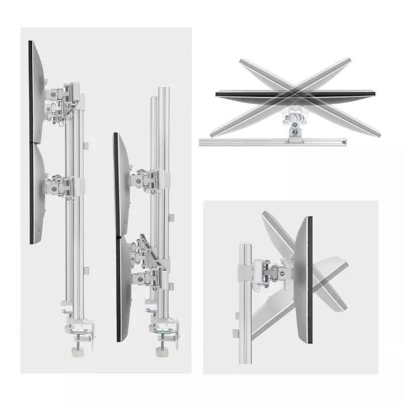 “StarTech.com” šešių monitorių stalinis laikiklis su skersiniu, iki 32 colių kompiuterių ekranams, maks. po 17,6 svaro (8 kg), dviejų stulpelių, C formos spaustuvas / kiauryminis tvirtinimas, reguliuojamas aukštis