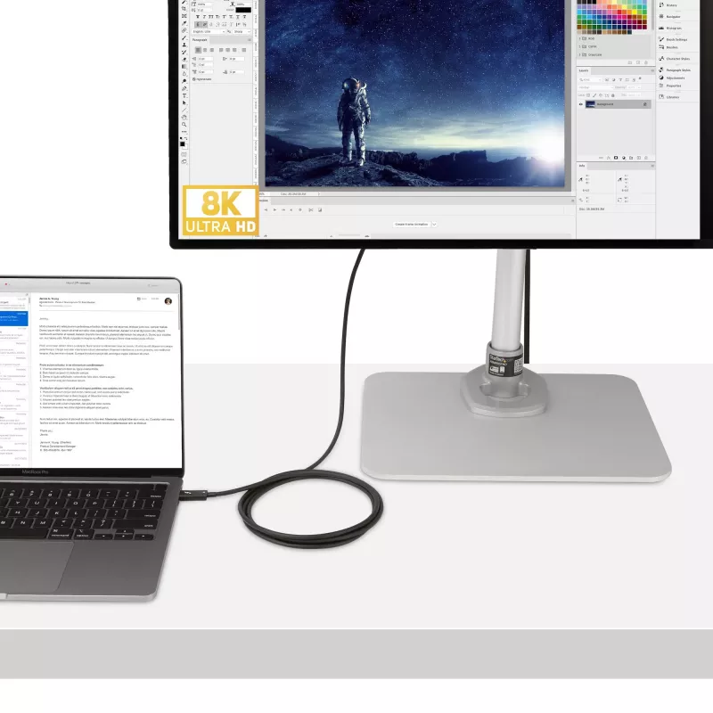 StarTech.com 2 m aktyvus Thunderbolt 4 laidas, 40 Gbps, 100 W Power Delivery, 4K/8K vaizdas, Intel sertifikuotas Thunderbolt laidas – suderinamas su USB4 / Thunderbolt 4 / USB 3.2 / USB Type-C / DisplayPort / Thunderbolt 3