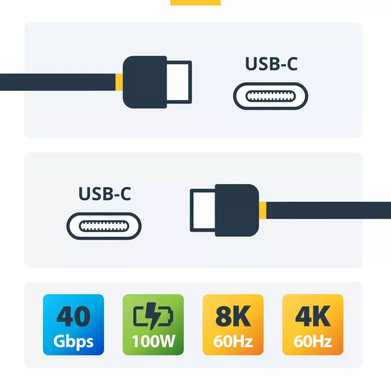 StarTech.com 2 m aktyvus Thunderbolt 4 laidas, 40 Gbps, 100 W Power Delivery, 4K/8K vaizdas, Intel sertifikuotas Thunderbolt laidas – suderinamas su USB4 / Thunderbolt 4 / USB 3.2 / USB Type-C / DisplayPort / Thunderbolt 3