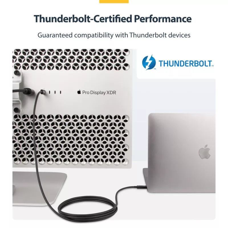 StarTech.com 2 m aktyvus Thunderbolt 4 laidas, 40 Gbps, 100 W Power Delivery, 4K/8K vaizdas, Intel sertifikuotas Thunderbolt laidas – suderinamas su USB4 / Thunderbolt 4 / USB 3.2 / USB Type-C / DisplayPort / Thunderbolt 3