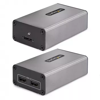 StarTech.com 2 prievadų USB 3.0 ilgintuvas per OM3 daugiagyslį šviesolaidį – LC/LC – 2x 5 Gbps USB-A šakotuvas – 350 m (1150 pėd.) atstumas – patikimas USB šviesolaidinis ilgintuvas – optinis USB ilgintuvas