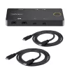 StarTech.com 2 prievadų USB-C KVM jungiklis, vienas 4K 60Hz HDMI monitorius, dvigubi 100W maitinimo perdavimo prievadai, maitinamas per magistralę, suderinamas su USB Type-C/USB4/Thunderbolt 3/4 – mažas korpusas