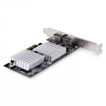 “StarTech.com” 2 prievadų 10GbE PCIe tinklo adapterio plokštė, tinklo plokštė asmeniniams kompiuteriams / serveriams, šešių greičių PCIe eterneto plokštė su didžiųjų kadrų palaikymu, NIC / LAN sąsajos plokštė, 10GBASE-T ir NBASE-T
