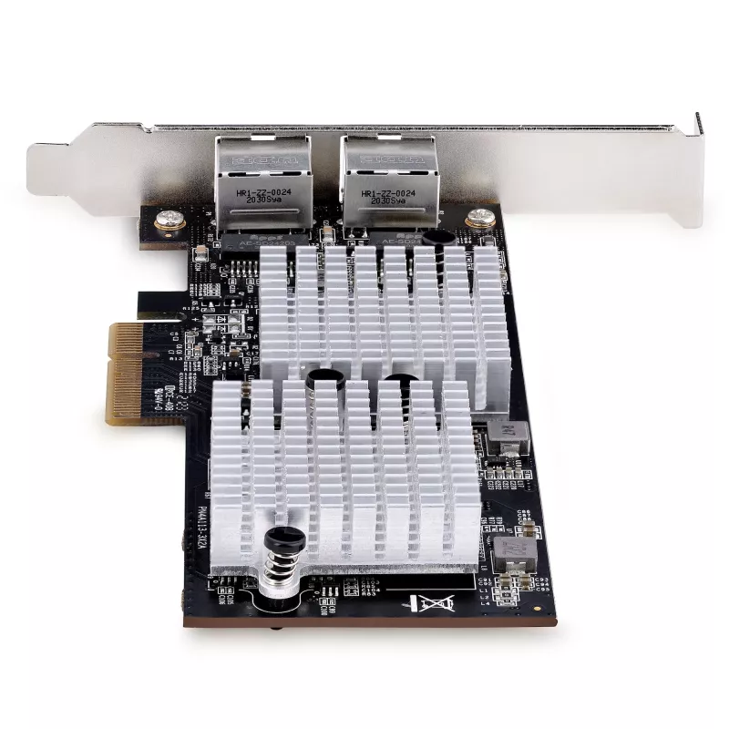 “StarTech.com” 2 prievadų 10GbE PCIe tinklo adapterio plokštė, tinklo plokštė asmeniniams kompiuteriams / serveriams, šešių greičių PCIe eterneto plokštė su didžiųjų kadrų palaikymu, NIC / LAN sąsajos plokštė, 10GBASE-T ir NBASE-T