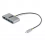 StarTech.com 3 prievadų USB-C šakotuvas su eterneto prievadu - 3x USB-A - Gigabit Ethernet - USB 3.0 5 Gbps - maitinamas per USB - 30 cm integruotas USB-C laidas - Gigabit Ethernet - nešiojamas USB-C į USB-A šakotuvas
