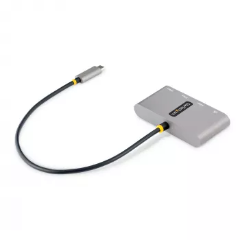 StarTech.com 3 prievadų USB-C šakotuvas su eterneto prievadu - 3x USB-A - Gigabit Ethernet - USB 3.0 5 Gbps - maitinamas per USB - 30 cm integruotas USB-C laidas - Gigabit Ethernet - nešiojamas USB-C į USB-A šakotuvas