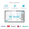StarTech.com Lankstus TV sieninis laikiklis, VESA sieninis laikiklis, tinka 26–65 colių/99 svarų/plokštiems/išlenktiems televizoriams, ištraukiamas žemo profilio sieninis TV laikiklis, reguliuojamas kampinis TV sieninis laikiklis