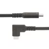 “StarTech.com” 1,6 pėdos (50 cm) tvirtas stačiu kampu USB-C laidas, USB 3.2 Gen 2 (10 Gbps), pilnavertis USB-C į USB-C duomenų perdavimo laidas, 4K 60 Hz DP alternatyvusis režimas, 100 W energijos tiekimas – 90 laipsnių USB Type-C laidas