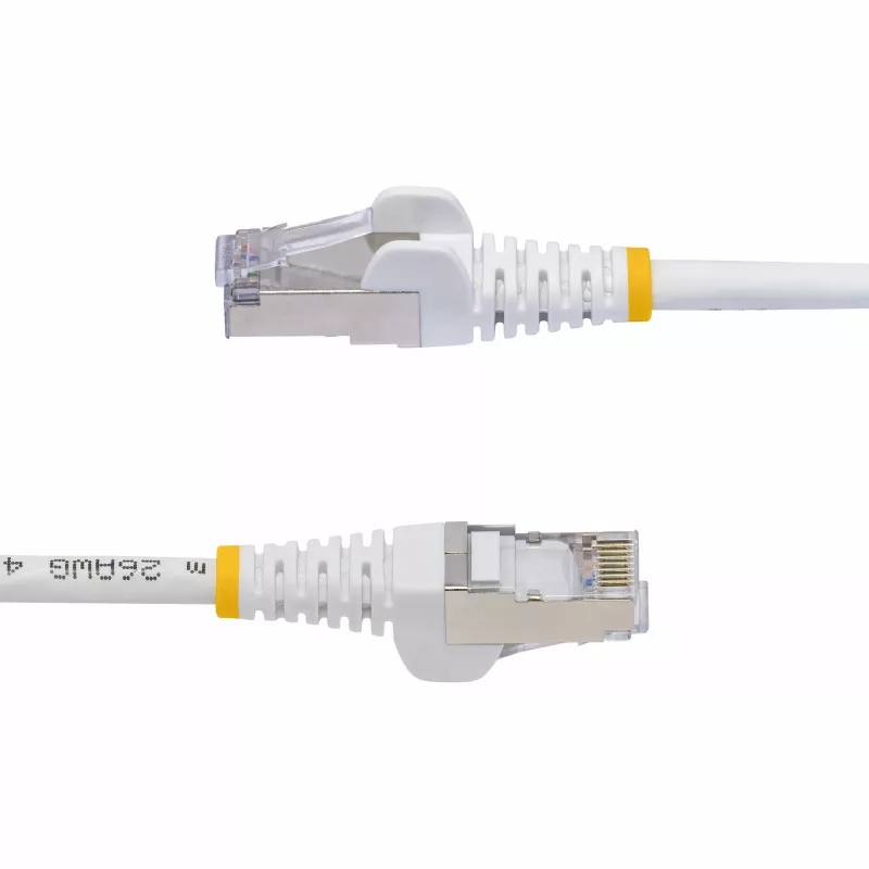 StarTech.com 12 m baltas CAT8 eterneto kabelis, neužkabinami RJ45, 25G/40G, 2000 MHz, 100 W PoE++, S/FTP, 26AWG gryno vario viela, LSZH, ekranuotas tinklo komutacinis kabelis su įtempimo sumažinimais, individualiai testuotas