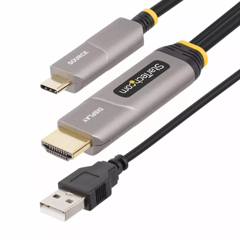 StarTech.com 15,2 m USB-C į HDMI 2.0 aktyvus optinis kabelis (AOC), 4K 60Hz, CL3 klasės, vienkryptis USB Type-C į HDMI adapterio kabelis