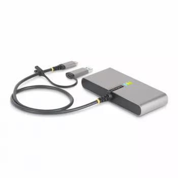 “StarTech.com” 2 prievadų USB-C šakotuvas su eternetu ir RS-232, pritvirtintas USB-C į USB-A adapteris, 100W PD pralaidumas, 2x USB-A 5Gbps, gigabitinis eternetas, RS232 nuoseklusis (FTDI)