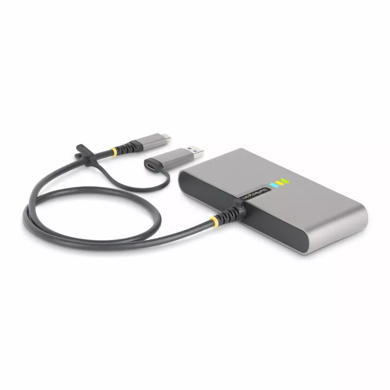 “StarTech.com” 2 prievadų USB-C šakotuvas su eternetu ir RS-232, pritvirtintas USB-C į USB-A adapteris, 100W PD pralaidumas, 2x USB-A 5Gbps, gigabitinis eternetas, RS232 nuoseklusis (FTDI)