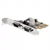 StarTech.com 2 prievadų PCI Express nuosekliosios sąsajos kortelė, dviejų prievadų PCIe į RS232 (DB9) nuoseklioji kortelė, 16C1050 UART, žemo/viso profilio laikikliai, COM išlaikymas, Windows/Linux