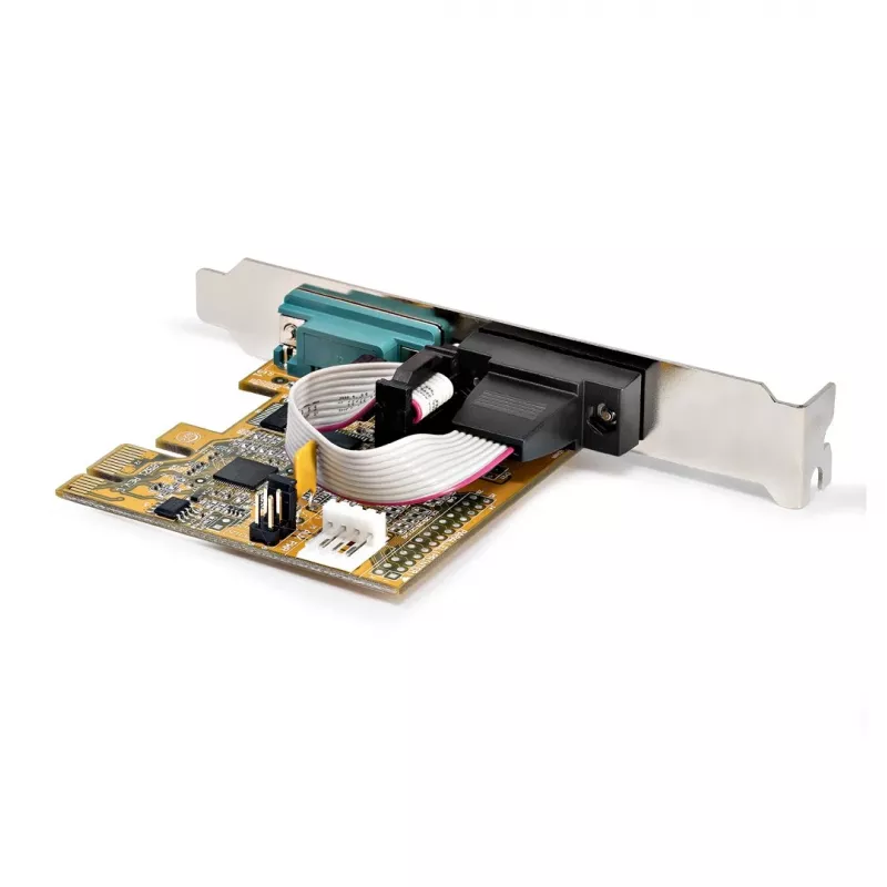 StarTech.com 2 prievadų PCI Express nuosekliosios sąsajos kortelė, dviejų prievadų PCIe į RS232 (DB9) nuoseklioji kortelė, 16C1050 UART, žemo/viso profilio laikikliai, COM išlaikymas, Windows/Linux