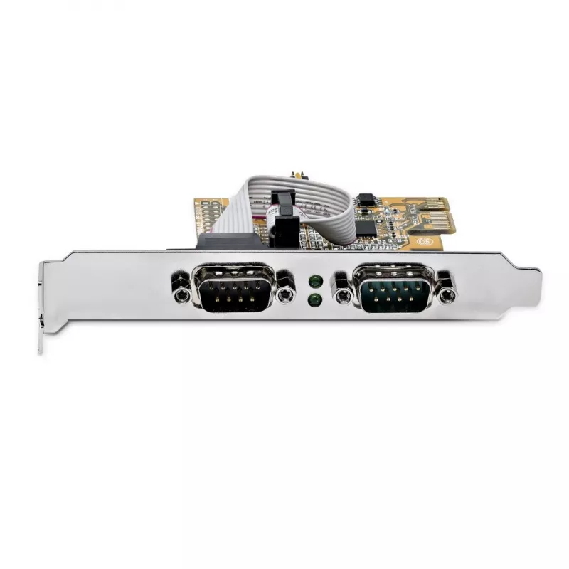 StarTech.com 2 prievadų PCI Express nuosekliosios sąsajos kortelė, dviejų prievadų PCIe į RS232 (DB9) nuoseklioji kortelė, 16C1050 UART, žemo/viso profilio laikikliai, COM išlaikymas, Windows/Linux