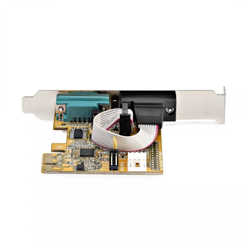 StarTech.com 2 prievadų PCI Express nuosekliosios sąsajos kortelė, dviejų prievadų PCIe į RS232 (DB9) nuoseklioji kortelė, 16C1050 UART, žemo/viso profilio laikikliai, COM išlaikymas, Windows/Linux