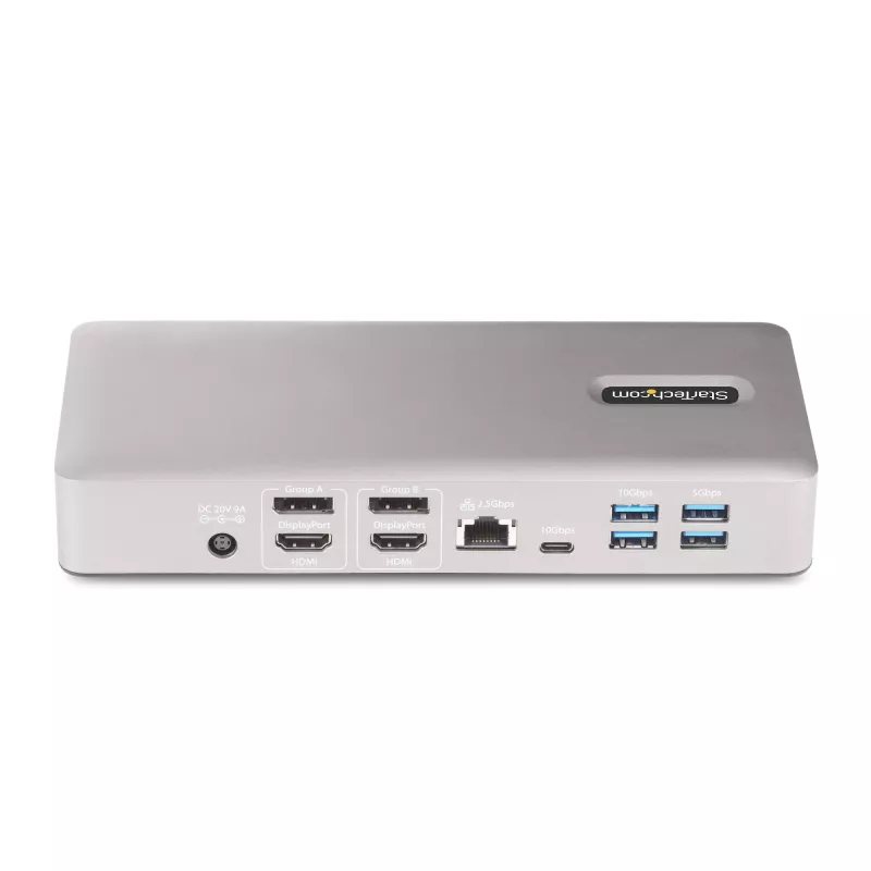 StarTech.com Universal USB4 & Thunderbolt 4 Docking Station, Quad Display on Windows, Dual Display on MacBook, HDMI DP Dock su 98W Laptop Charging