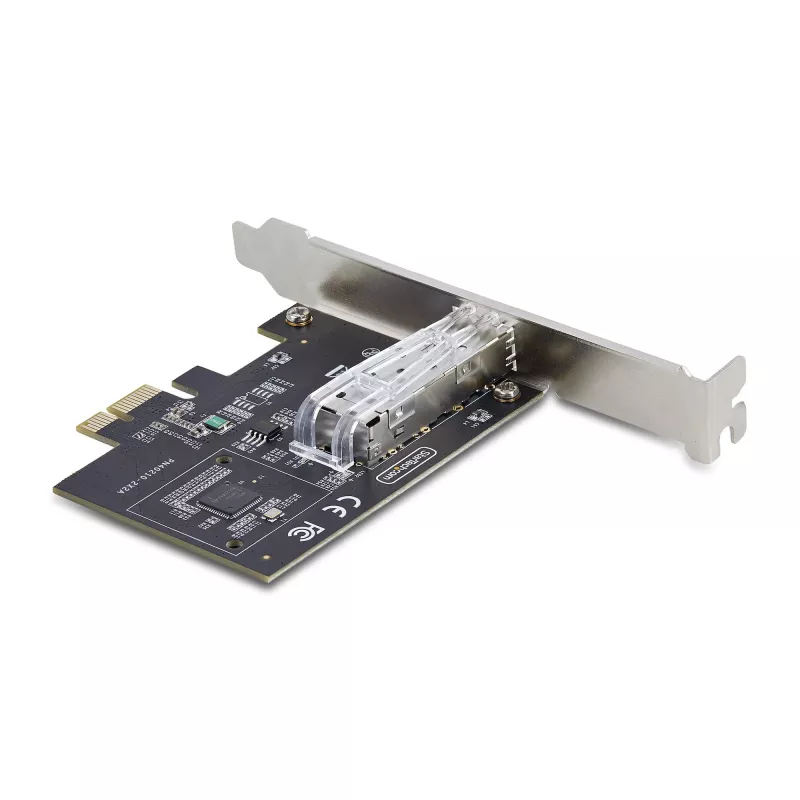 StarTech.com 1 prievado GbE SFP tinklo kortelė, PCIe 2.1 x1, Intel I210-IS, 1GbE valdiklis, 1000BASE vario/šviesolaidžio, vieno prievado Gigabit Ethernet NIC, staliniams/serverių foninėms plokštėms – suderinama su Windows ir Linux