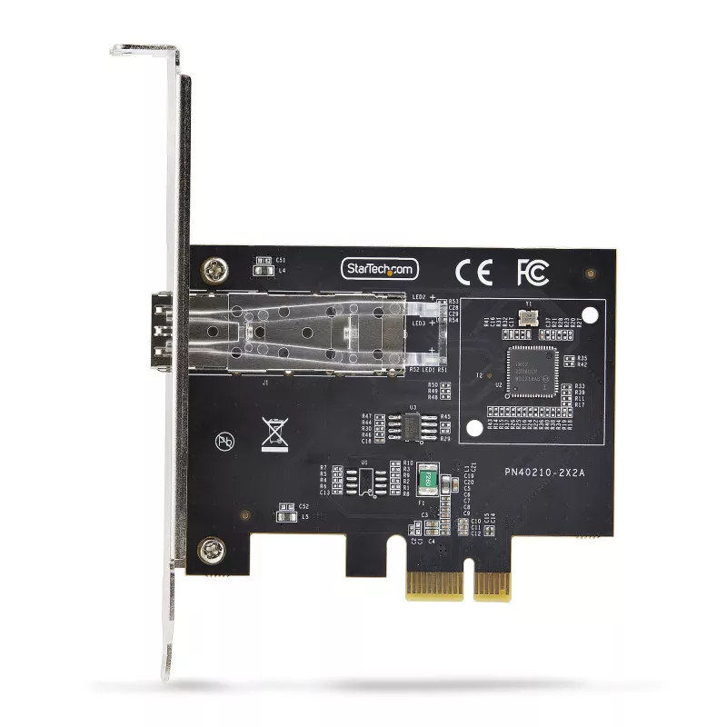 StarTech.com 1 prievado GbE SFP tinklo kortelė, PCIe 2.1 x1, Intel I210-IS, 1GbE valdiklis, 1000BASE vario/šviesolaidžio, vieno prievado Gigabit Ethernet NIC, staliniams/serverių foninėms plokštėms – suderinama su Windows ir Linux