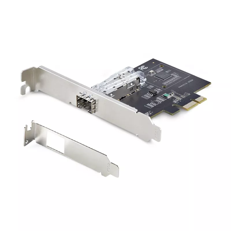 StarTech.com 1 prievado GbE SFP tinklo kortelė, PCIe 2.1 x1, Intel I210-IS, 1GbE valdiklis, 1000BASE vario/šviesolaidžio, vieno prievado Gigabit Ethernet NIC, staliniams/serverių foninėms plokštėms – suderinama su Windows ir Linux