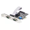 StarTech.com 2 prievadų nuosekliojo porto PCIe kortelė, dviejų prievadų PCI Express į RS232/RS422/RS485 (DB9) nuosekliojo porto kortelė, žemo profilio laikikliai komplekte, 16C1050 UART, Windows/Linux, TAA atitinkanti – 4 lygio ESD apsauga