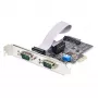 StarTech.com 2 prievadų nuosekliojo porto PCIe kortelė, dviejų prievadų PCI Express į RS232/RS422/RS485 (DB9) nuosekliojo porto kortelė, žemo profilio laikikliai komplekte, 16C1050 UART, Windows/Linux, TAA atitinkanti – 4 lygio ESD apsauga