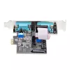 StarTech.com 2 prievadų nuosekliojo porto PCIe kortelė, dviejų prievadų PCI Express į RS232/RS422/RS485 (DB9) nuosekliojo porto kortelė, žemo profilio laikikliai komplekte, 16C1050 UART, Windows/Linux, TAA atitinkanti – 4 lygio ESD apsauga