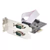 StarTech.com 2 prievadų nuosekliojo porto PCIe kortelė, dviejų prievadų PCI Express į RS232/RS422/RS485 (DB9) nuosekliojo porto kortelė, žemo profilio laikikliai komplekte, 16C1050 UART, Windows/Linux, TAA atitinkanti – 4 lygio ESD apsauga