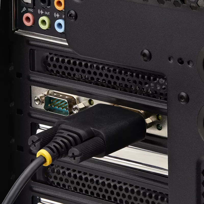 StarTech.com 2 prievadų nuosekliojo porto PCIe kortelė, dviejų prievadų PCI Express į RS232/RS422/RS485 (DB9) nuosekliojo porto kortelė, žemo profilio laikikliai komplekte, 16C1050 UART, Windows/Linux, TAA atitinkanti – 4 lygio ESD apsauga