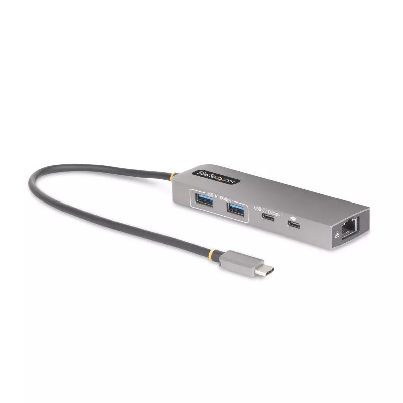 StarTech.com 3 prievadų USB-C šakotuvas su 2,5 Gbps eternetu ir 100 W maitinimo perdavimo prievadu, USB 3.2 10 Gbps, 2x USB-A / 1x USB-C, nešiojamasis USB Type-C adapterio šakotuvas