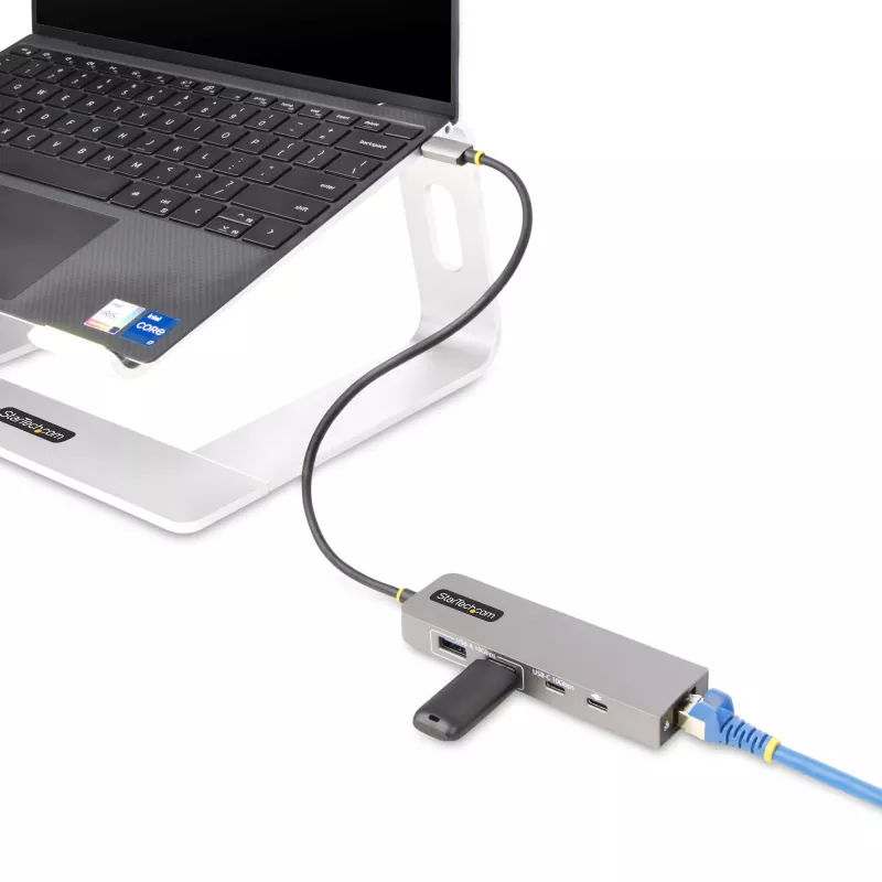 StarTech.com 3 prievadų USB-C šakotuvas su 2,5 Gbps eternetu ir 100 W maitinimo perdavimo prievadu, USB 3.2 10 Gbps, 2x USB-A / 1x USB-C, nešiojamasis USB Type-C adapterio šakotuvas