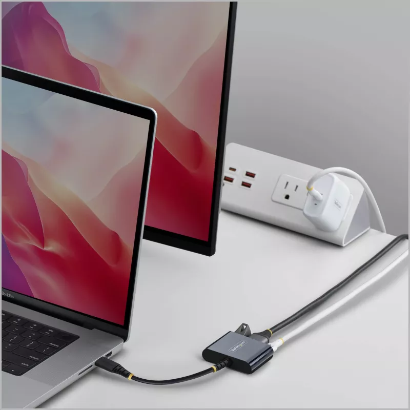 StarTech.com USB-C į HDMI daugiafunkcis adapteris su 140 W PD įkrovimu, 4K 60Hz HDMI, USB 5Gbps šakotuvas, mini dokas, skirtas MacBook / Dell / Thinkpad / HP / iPad / planšetiniams kompiuteriams