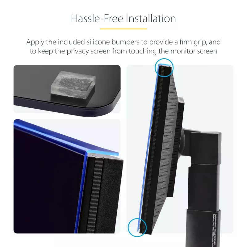 StarTech.com 23,8 col. 16:9 kompiuterio monitoriaus privatumo ekranas, pakabinamas akrilo filtras, greitai montuojama apsauginė priemonė, monitoriaus ekrano apsauga, +/- 30° matymo kampas, blizgus