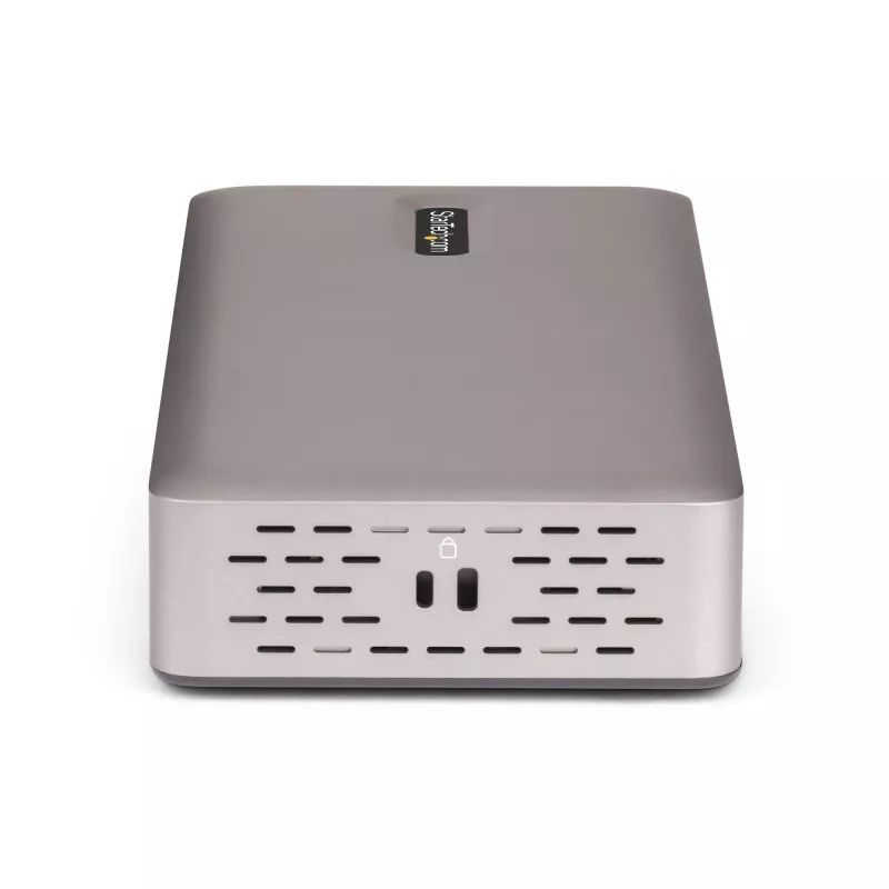„StarTech.com“ trijų monitorių USB4 prijungimo stotelė, 4K 60Hz HDMI arba DisplayPort, 100W nešiojamojo kompiuterio įkrovimas, 2,5GbE, USB-C kelių monitorių dokas, nereikalaujanti tvarkyklių