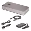 „StarTech.com“ trijų monitorių USB4 prijungimo stotelė, 4K 60Hz HDMI arba DisplayPort, 100W nešiojamojo kompiuterio įkrovimas, 2,5GbE, USB-C kelių monitorių dokas, nereikalaujanti tvarkyklių