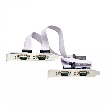 “StarTech.com” 4 prievadų nuoseklioji PCIe kortelė, keturių prievadų PCI Express į RS232/RS422/RS485 (DB9) nuoseklioji kortelė, komplekte žemo profilio laikiklis, 16C1050 UART, Windows/Linux, atitinka TAA – 4 lygio ESD apsauga